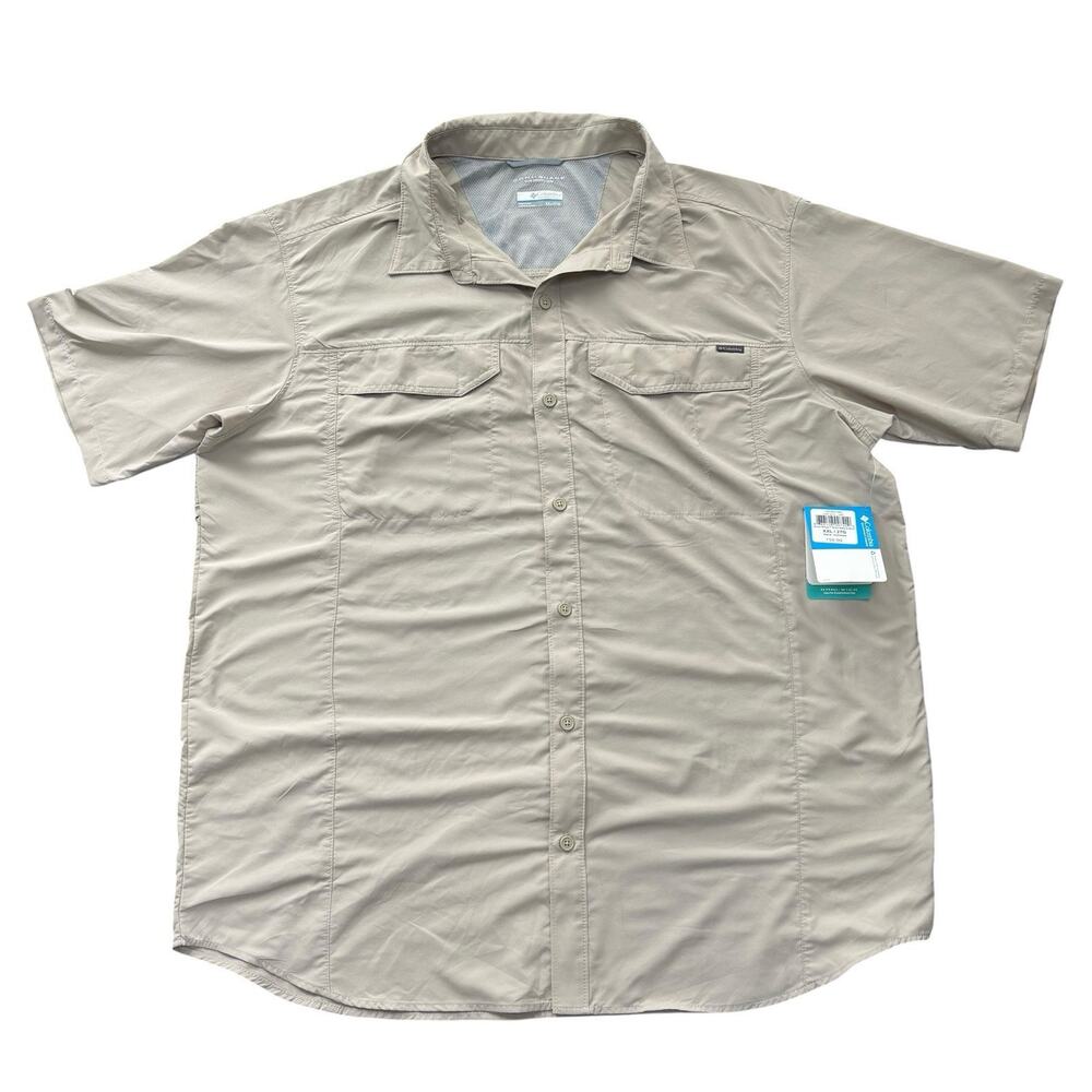 Columbia Silver Ridge Omni-Shade Shirt Men's XXL Tan Short Sleeve Button Up NWT